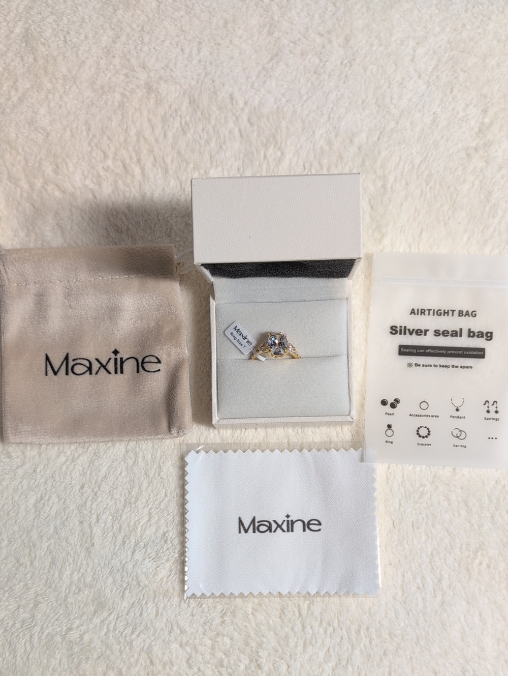 Maxinejewerly 3.5 Carat Oval Cubic Zirconia Engagement Ring Women's Size 7
